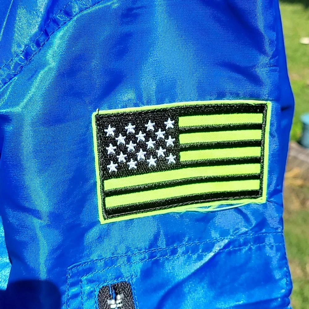 Nasa fullzip Jacket Size Large Blue/Neon Green